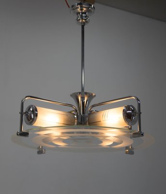 Art Deco Functionalist Tubular Chandelier, 1930s-TZ-1752015