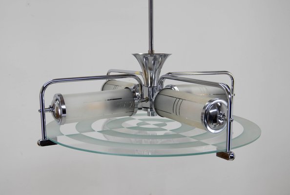 Art Deco Functionalist Tubular Chandelier, 1930s-TZ-1752015