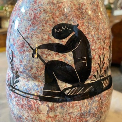 Art Deco Futurist Italian Ceramic Vase from Bitossi, 1930s-NMK-1066642