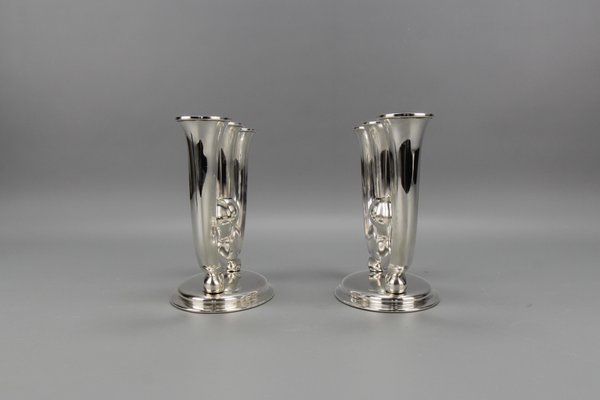 Art Deco German 3-Arm Candleholders from WMF, 1930s, Set of 2-KEG-1473215