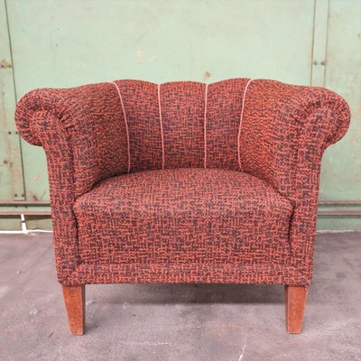 Art Deco German Bordeaux Lounge Chair, 1930s-WK-654280