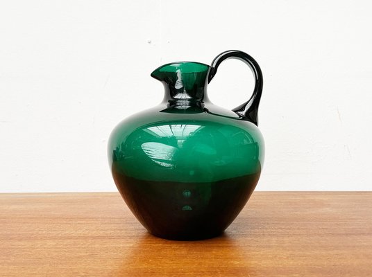 Art Deco German Green Glass Jug by Prof. Bruno Mauder for Zwiesel Theresienthal, 1930s-UAH-1821361