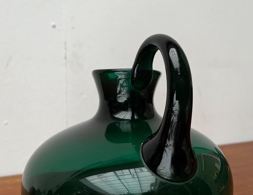 Art Deco German Green Glass Jug by Prof. Bruno Mauder for Zwiesel Theresienthal, 1930s-UAH-1821361