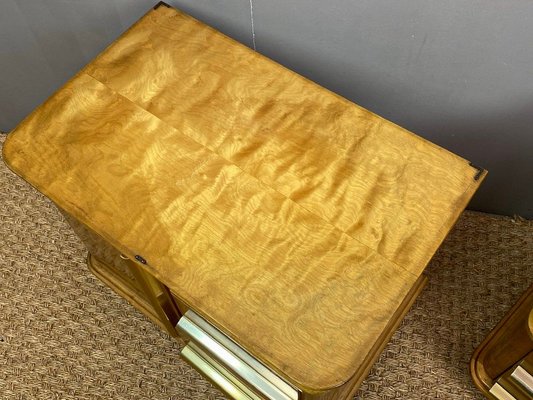 Art Deco German Maple Bedside Tables, 1930s, Set of 2-WZZ-1755077