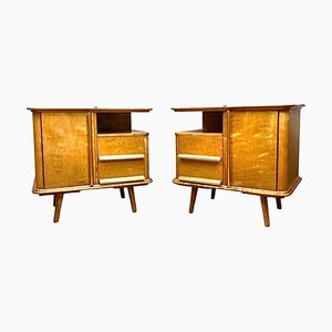 Art Deco German Maple Bedside Tables, 1930s, Set of 2-WZZ-1755077