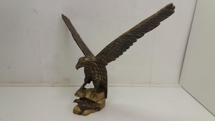 Art Deco German Wooden Eagle Sculpture, 1920s-TZ-603257