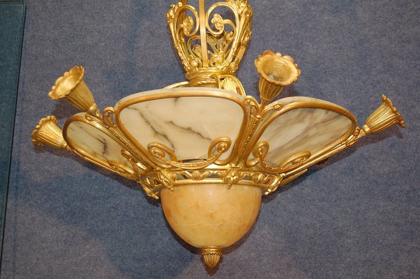 Art Deco Gilt Bronze and Alabaster, 1920s-AWH-744149