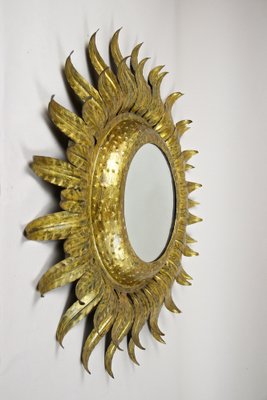 Art Deco Gilt Sunburst Wall Mirror, France, 1920s-TQA-1321951