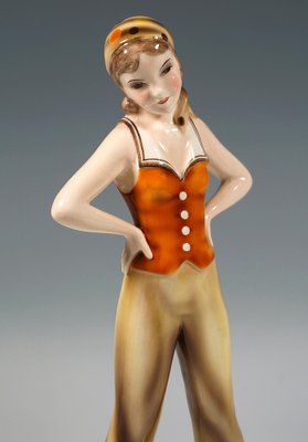 Art Deco Girl with Headscarf Figurine attributed to Stephan Dakon for Goldscheider, 1930s-EMT-1812082