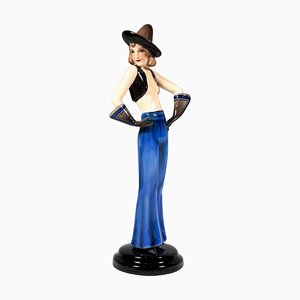 Art Deco Girl with Pointed Hat Figurine attributed to Stephan Dakon for Goldscheider, 1930s-EMT-1812081