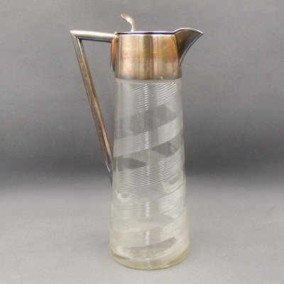 Art Deco Glass and Silver-Plated Carafe, 1930s-WK-1409404