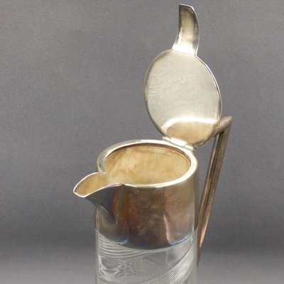 Art Deco Glass and Silver-Plated Carafe, 1930s-WK-1409404