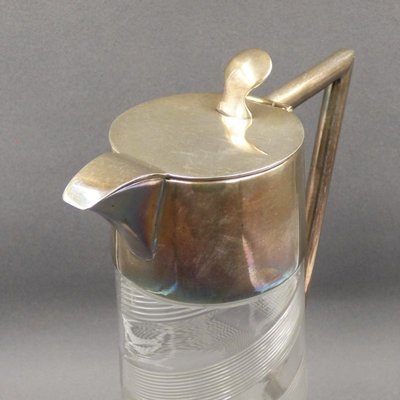 Art Deco Glass and Silver-Plated Carafe, 1930s-WK-1409404