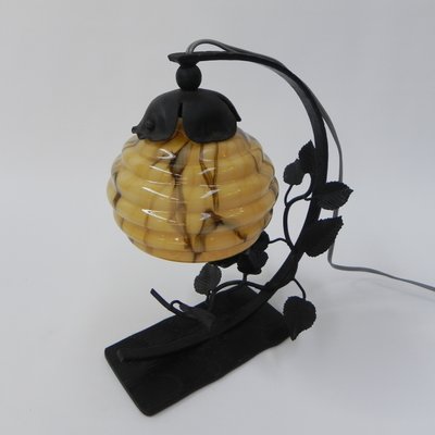 Art Deco Glass Ball and Steel Base Table Lamp-TL-1365191