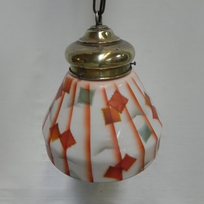 Art Deco Glass Ceiling Lamp, 1930s-TL-571697