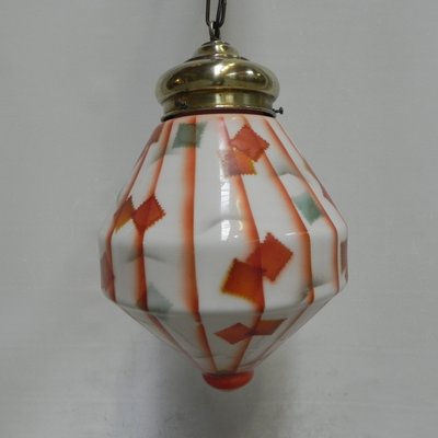 Art Deco Glass Ceiling Lamp, 1930s-TL-571697