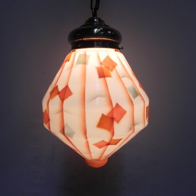 Art Deco Glass Ceiling Lamp, 1930s-TL-571697