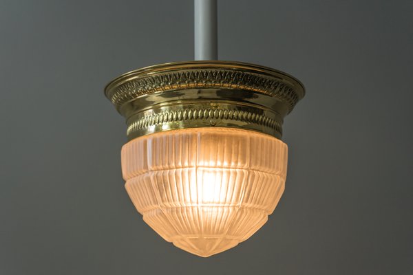 Art Deco Glass Ceiling Lamp, Vienna, 1920s-SPD-673924