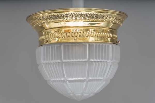 Art Deco Glass Ceiling Lamp, Vienna, 1920s-SPD-673924