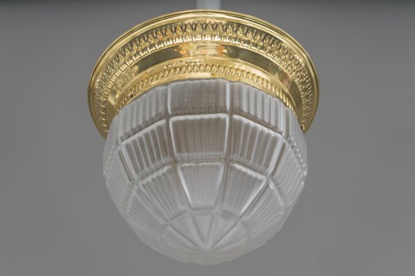 Art Deco Glass Ceiling Lamp, Vienna, 1920s-SPD-673924