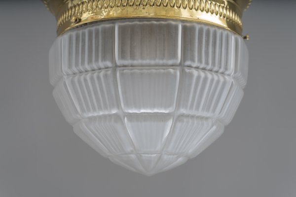 Art Deco Glass Ceiling Lamp, Vienna, 1920s-SPD-673924