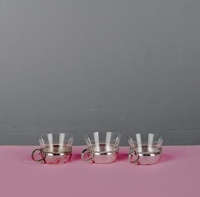 Art Deco Glass Cups, 1890s, Set of 3-VLO-1419403