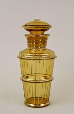 Art Deco Glass Decanter Set in Amber Colored Gilt, 1920, Set of 7-TQA-1327460