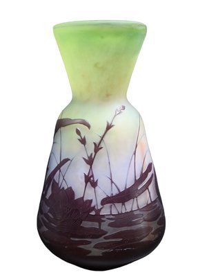 Art Deco Glass Paste Vase with Grasshopper Decor-RIK-1781066