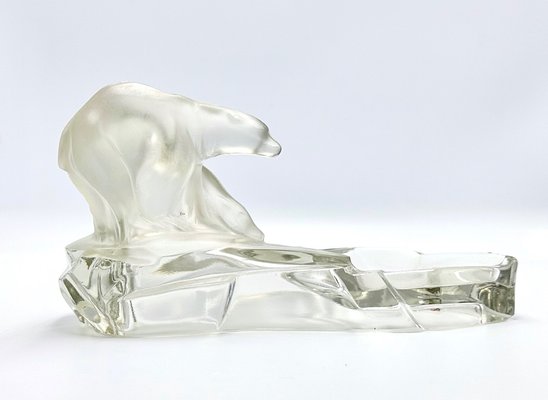 Art Deco Glass Polar Bear Ashtray attributed to Karel Zentner for Glasswork Libochovice, 1930s-ZCY-1704831