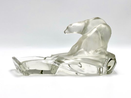 Art Deco Glass Polar Bear Ashtray attributed to Karel Zentner for Glasswork Libochovice, 1930s-ZCY-1704831