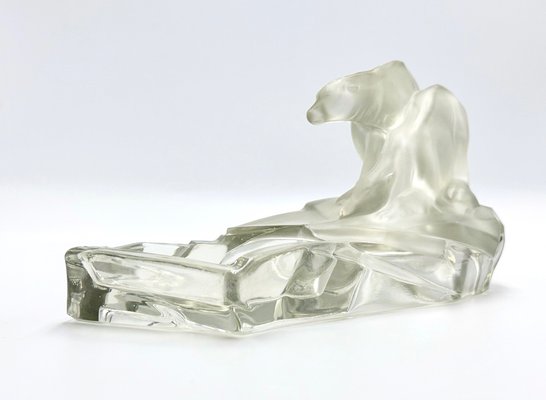 Art Deco Glass Polar Bear Ashtray attributed to Karel Zentner for Glasswork Libochovice, 1930s-ZCY-1704831