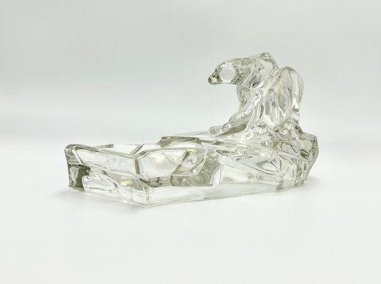 Art Deco Glass Polar Bear Ashtray attributed to Karel Zentner for Glasswork Libochovice, 1930s-ZCY-1750473