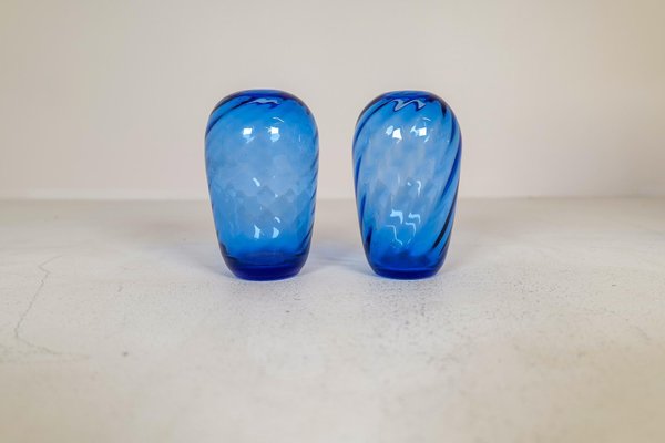 Art Deco Glass Sculptured Handcrafted Vases by Reijmyre, Sweden, 1930s, Set of 6-UYK-1371212