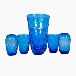 Art Deco Glass Sculptured Handcrafted Vases by Reijmyre, Sweden, 1930s, Set of 6-UYK-1371212