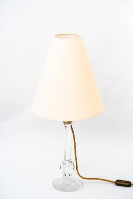 Art Deco Glass Table Lamp with Fabric Shade, 1920s-SPD-1438381