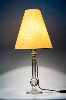 Art Deco Glass Table Lamp with Fabric Shade, 1920s-SPD-1438381