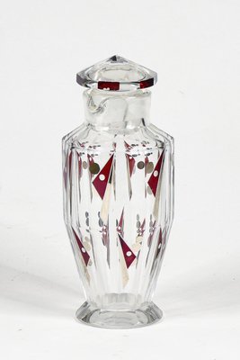 Art Deco Glass Vase with Silver Decorations by Karl Palda, 1930s-RAQ-1351485