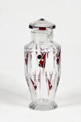 Art Deco Glass Vase with Silver Decorations by Karl Palda, 1930s-RAQ-1351485