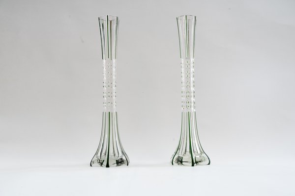 Art Deco Glass Vases, Vienna, 1920s, Set of 2-SPD-699163