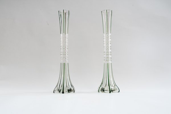 Art Deco Glass Vases, Vienna, 1920s, Set of 2-SPD-699163