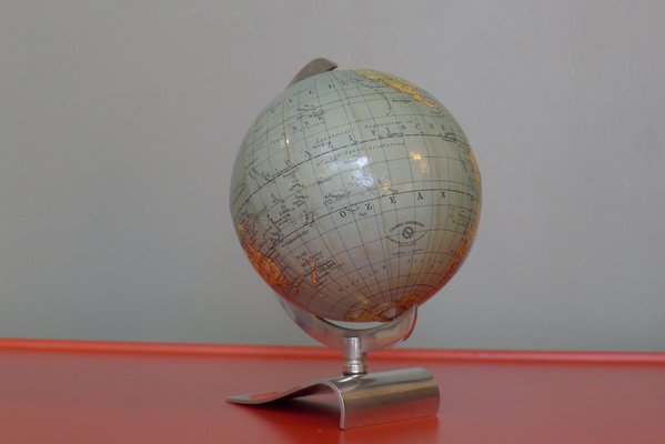 Art Deco Globe on Aluminum Stand from Columbus Oestergaard, 1950s-VRE-712967