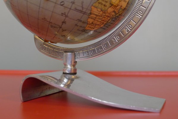 Art Deco Globe on Aluminum Stand from Columbus Oestergaard, 1950s-VRE-712967