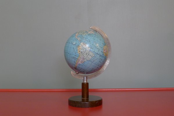 Art Deco Globe on Classic Dark Beech Stand from Columbus Oestergaard, 1970-VRE-712969