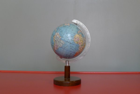 Art Deco Globe on Classic Dark Beech Stand from Columbus Oestergaard, 1970-VRE-712969