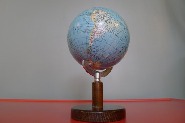 Art Deco Globe on Classic Dark Beech Stand from Columbus Oestergaard, 1970-VRE-712969