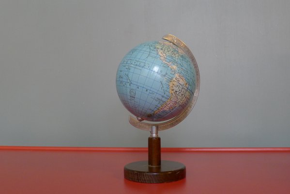 Art Deco Globe on Classic Dark Beech Stand from Columbus Oestergaard, 1970-VRE-712969