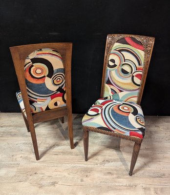 Art Deco Gondola Armchairs and Mahogany Chairs, 1920s, Set of 4-IBO-2022774