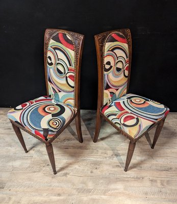 Art Deco Gondola Armchairs and Mahogany Chairs, 1920s, Set of 4-IBO-2022774