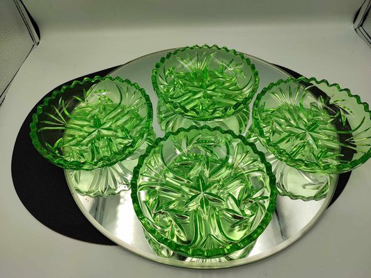 Art Deco Green Bowls from Niemen Steelworks, 1930s, Set of 4-CAQ-1794206