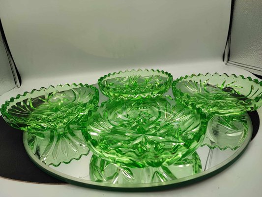 Art Deco Green Bowls from Niemen Steelworks, 1930s, Set of 4-CAQ-1794206